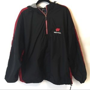 Wisconsin Badgers Lined Pullover 1/4 Zip Jacket XL